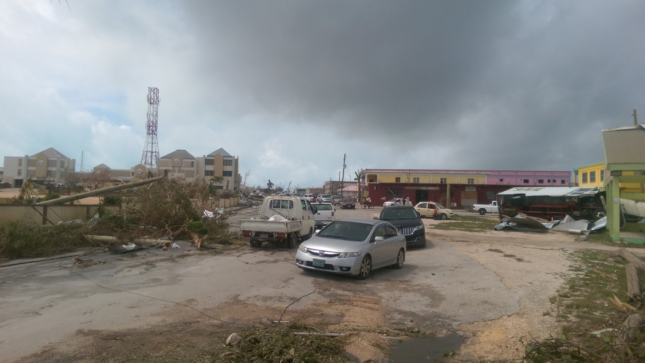 Pile of debris showing aftermath of Hurricane Irma