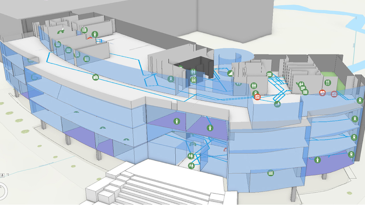 Indoor mapping model of a large multi-floor building