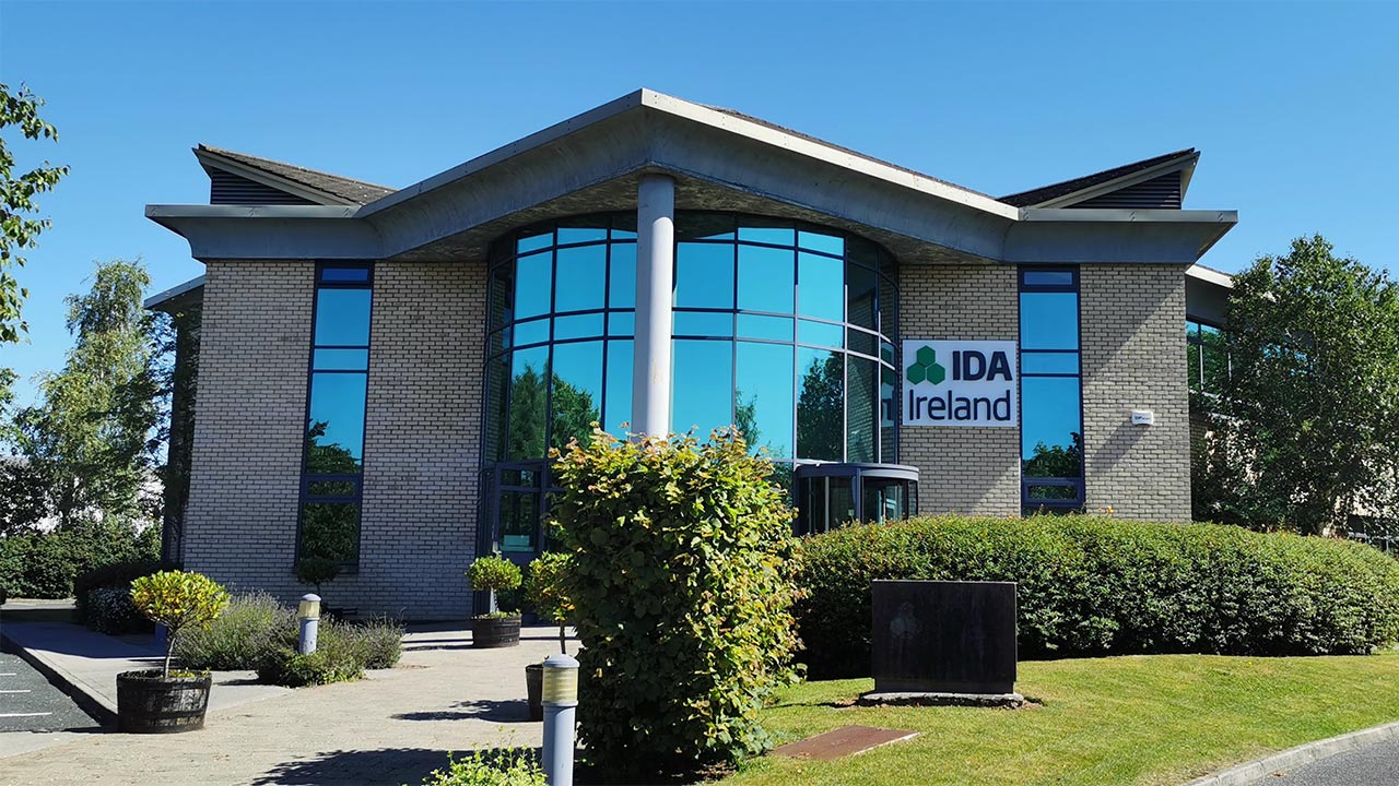 View of the modern exterior of the IDA Ireland Headquarters