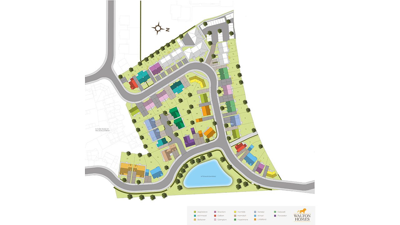 Aerial illustration of a housing estate design and layout