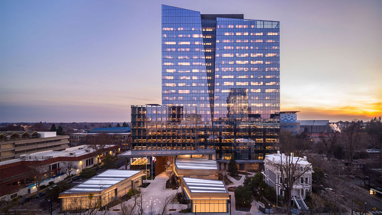 California DGS Natural Resource Headquarters during sunset 