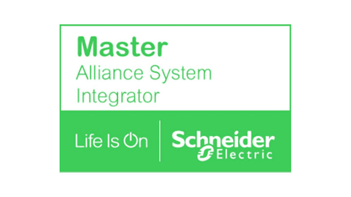 Schneider Electric Logo and Master Alliance Systems Integrator Badge