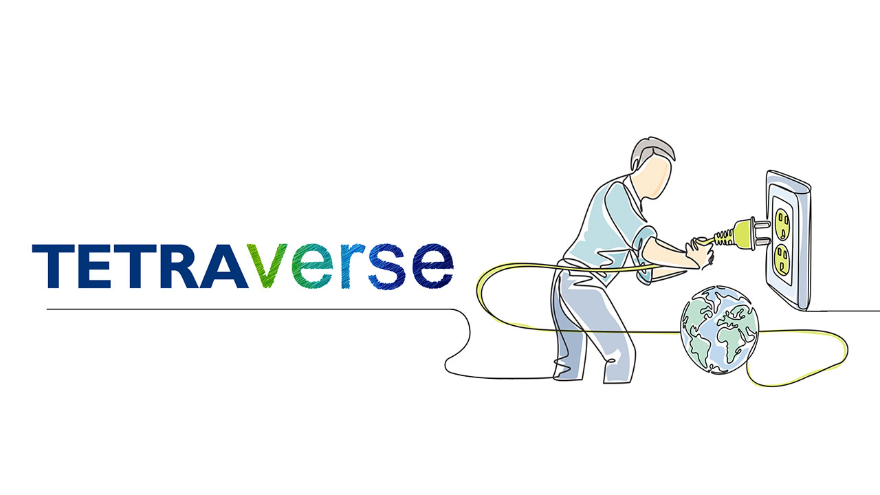 An illustration of a person plugging in a long wire attached to globe