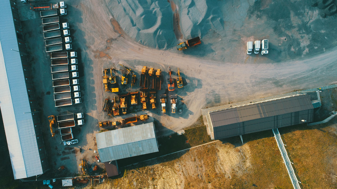 Aerial view of a mining operation