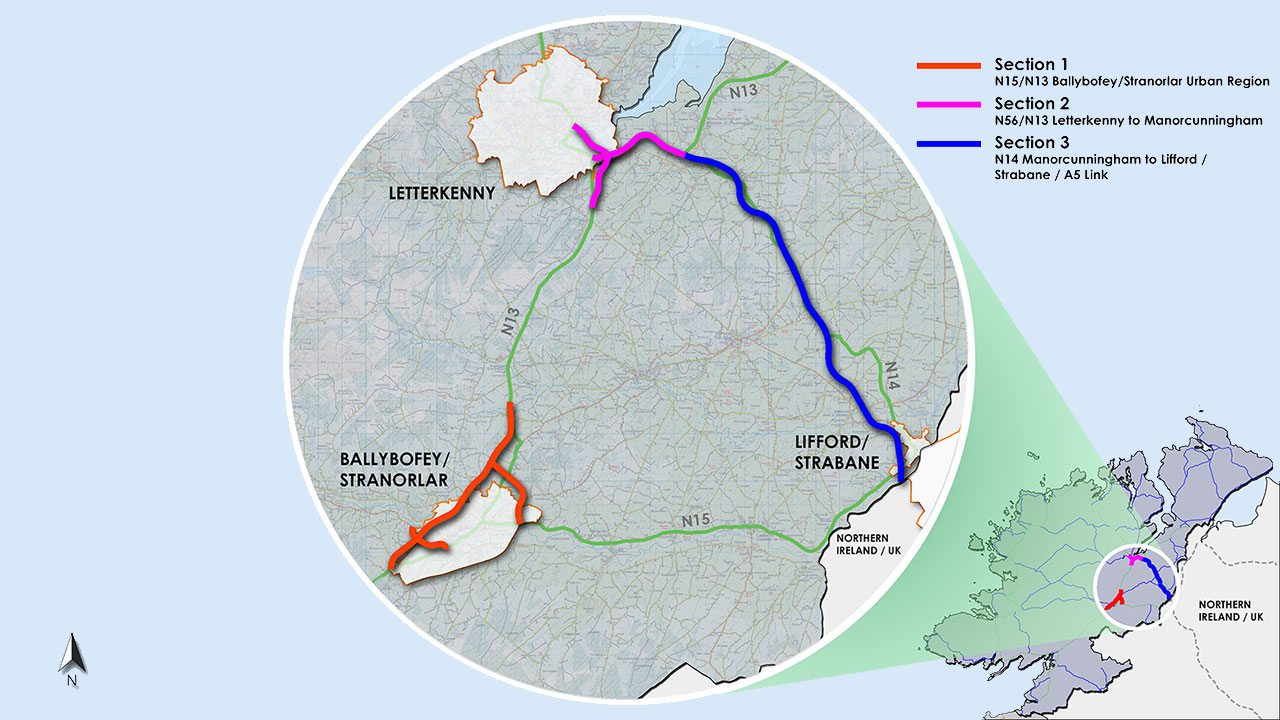 Map Outlining the TEN-T Improvement Scheme