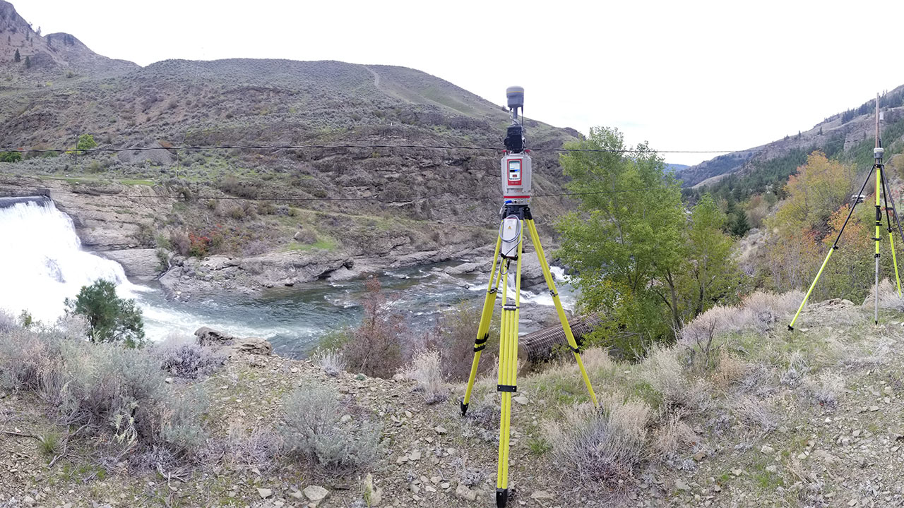 Survey Equipment at a Dam