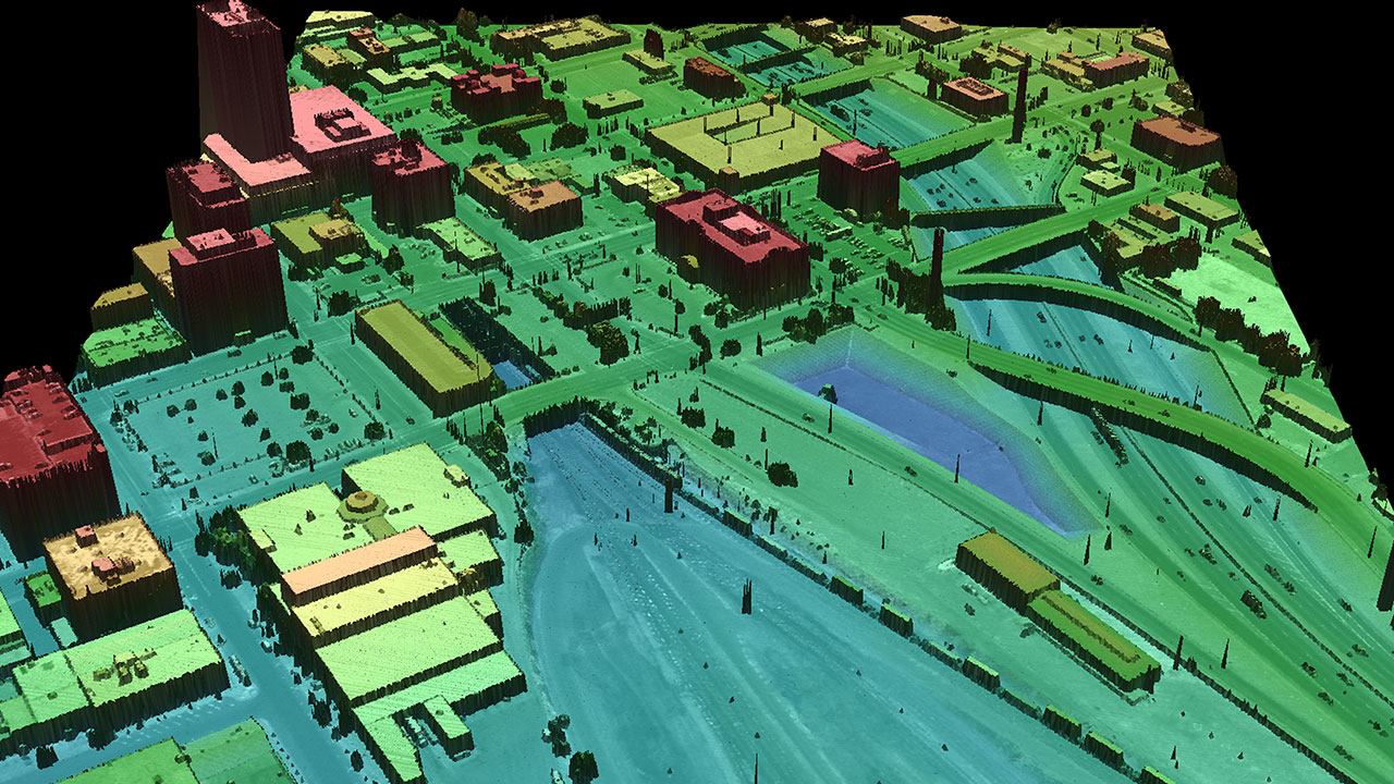 Classified Lidar 3D image of downtown El Paso