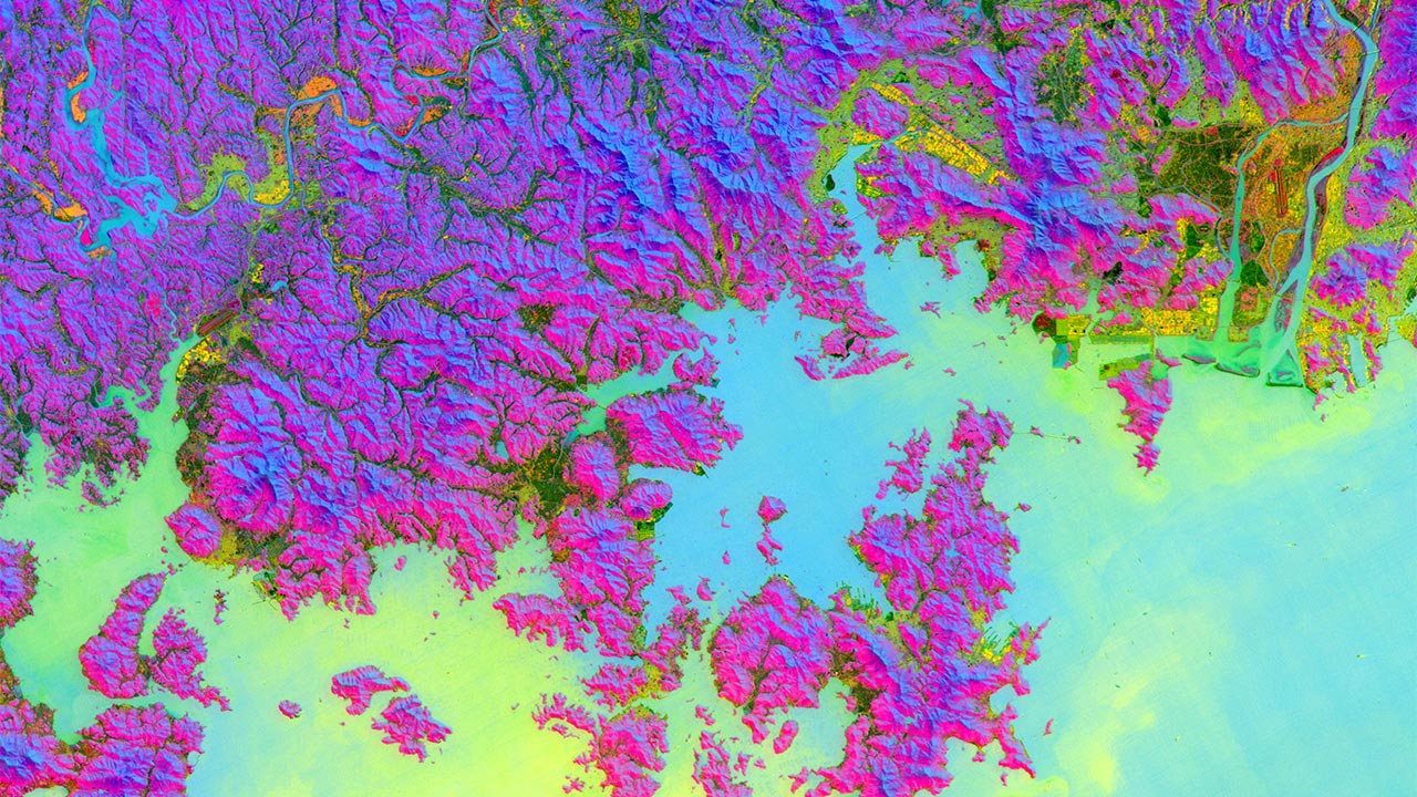 Hyperspectral Image shown as MNF composite
